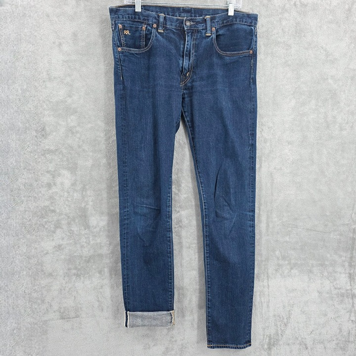 Double RRL Ralph Lauren Skinny Jeans 31 Japanese Selvedge Denim USA Made Stretch