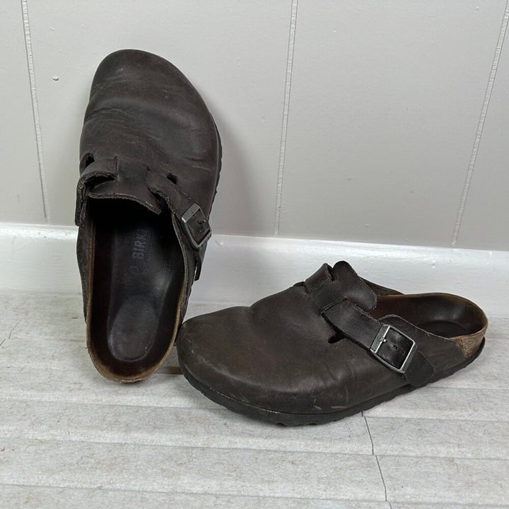 Birkenstock Boston Dark Brown Leather Clog Shoes FLAWED Size EU 40 / US Womens 9