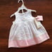 NWT Vintage Carter's Sweet Daisy Baby Girl Linen Floral Embroidery White Dress