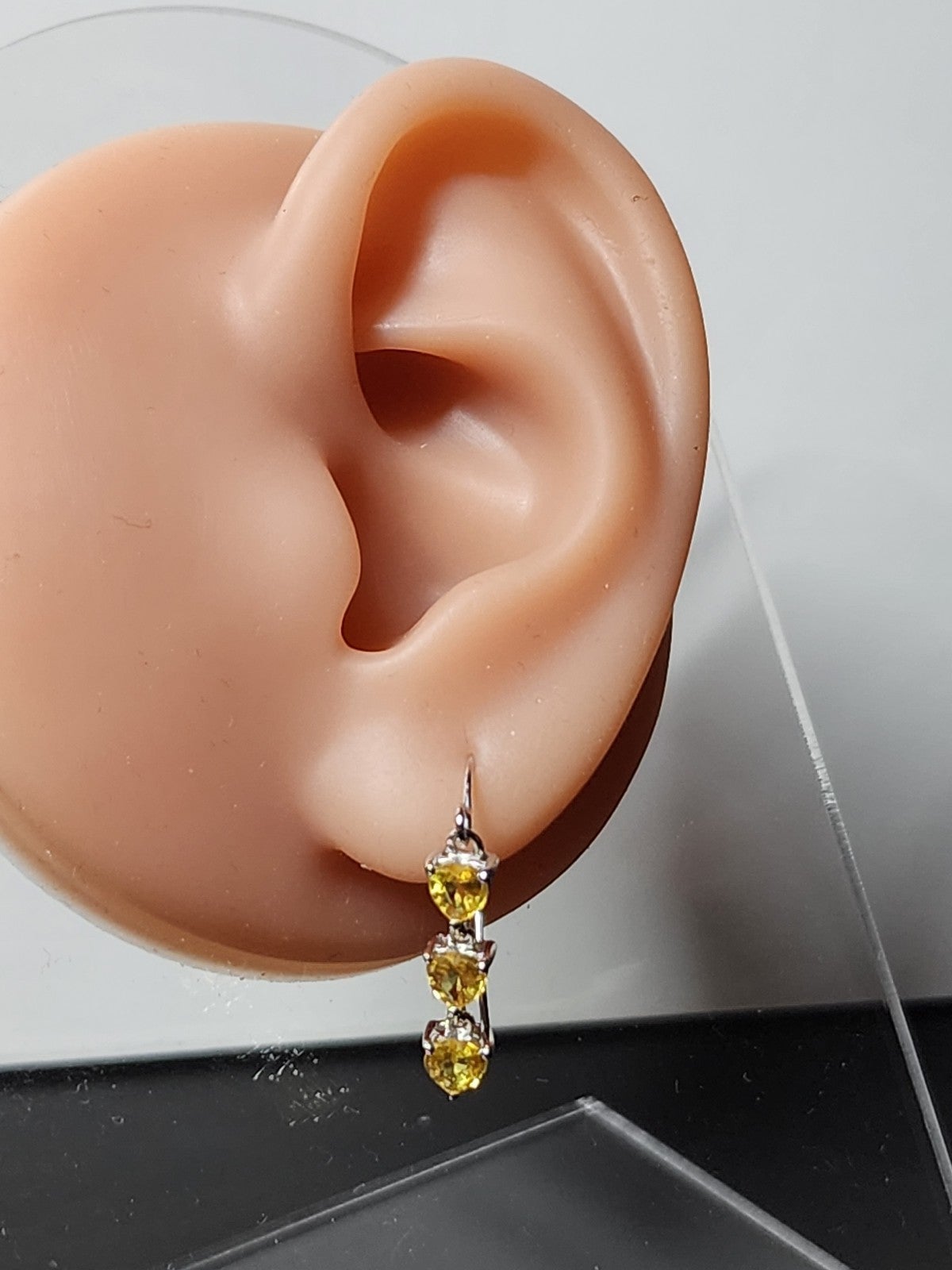 18K White Gold with 1.06ct and .92ct Natural Yellow