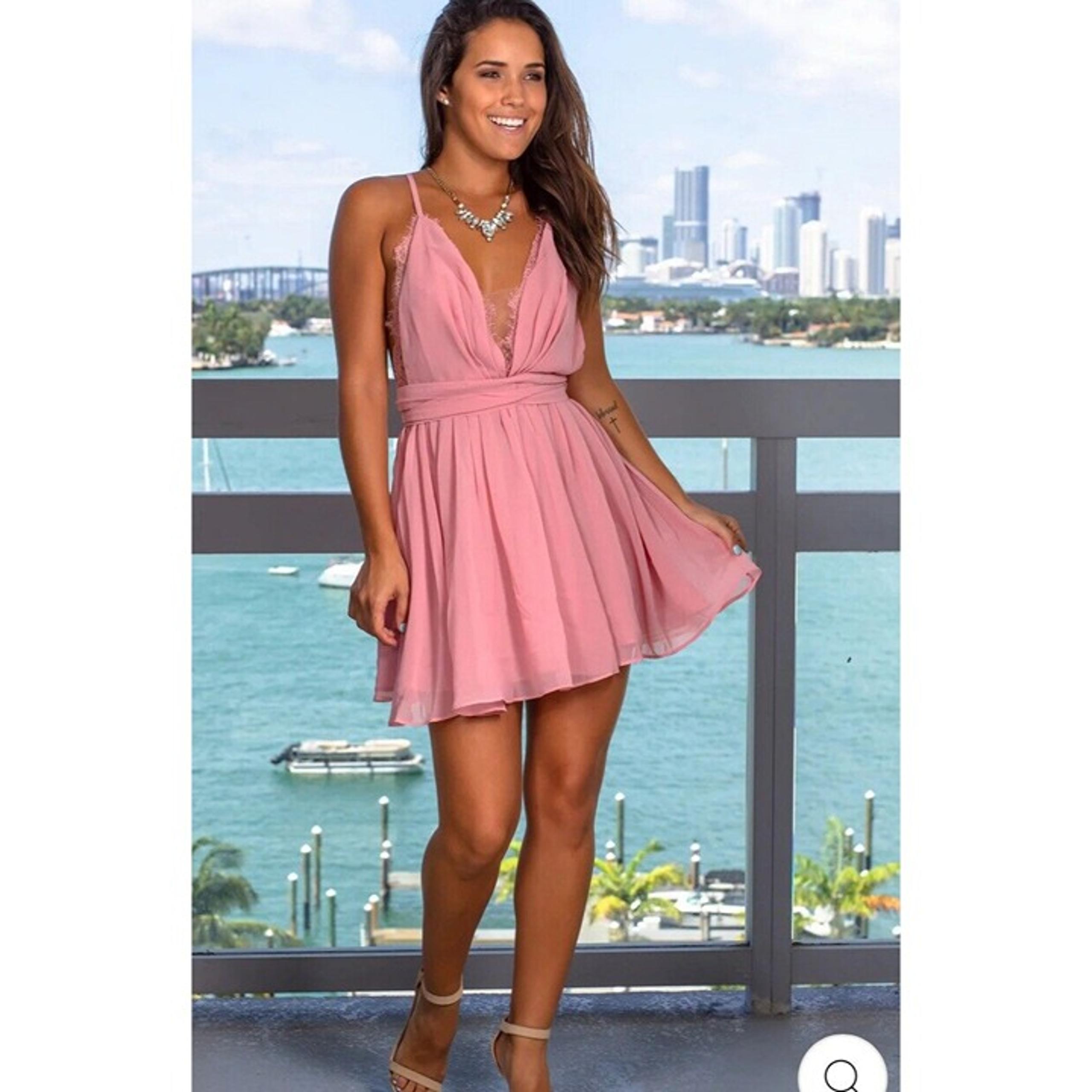 Luxxel Mini Dress Women Small Pink Coquette Fairy Ballet Whimsical NEW Preppy