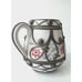Antique Moroccan Clay Pottery Water Pitcher with Silver Nickle Filigree Overlay