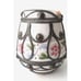 Antique Moroccan Clay Pottery Water Pitcher with Silver Nickle Filigree Overlay