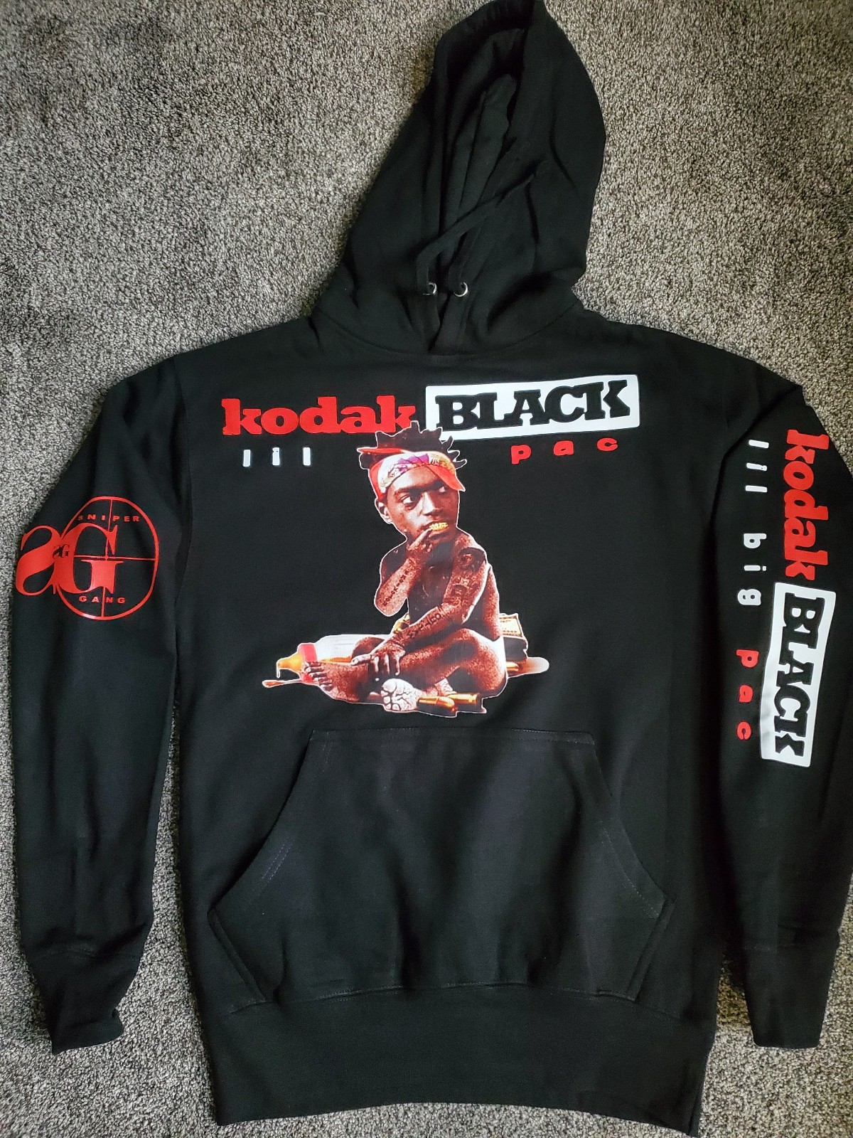 Kodak Black Lil BIG Pac Sniper Gang Hoodie New Free Kodak 2024