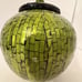 Mosaic Green Mother of Pearl Jar Canister Storage Decor With Lid 11 Tall