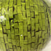 Mosaic Green Mother of Pearl Jar Canister Storage Decor With Lid 11 Tall