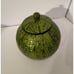 Mosaic Green Mother of Pearl Jar Canister Storage Decor With Lid 11 Tall