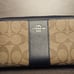 Coach Signature PVC Leather Accordion Zip Wallet F54630 - Khaki/Black