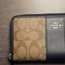 Coach Signature PVC Leather Accordion Zip Wallet F54630 - Khaki/Black