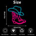 Cowboy Boot and Hat Neon Sign, LED Pink Cowgirl Boots Neon Sign Wall Decor, Pink