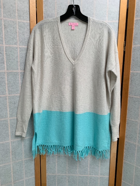 Lilly Pulitzer 100% Cashmere V-Neck Sweater with Fringe XXS/XS