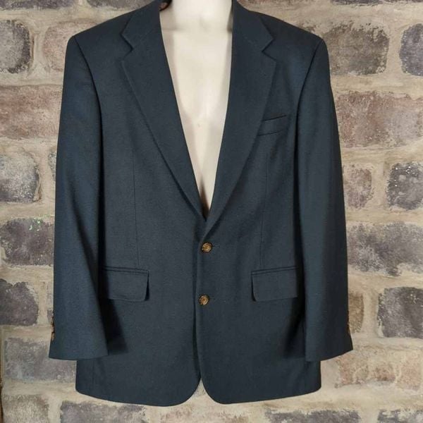 Oscar de la Renta green cashmere blend Blazer Size 42L
