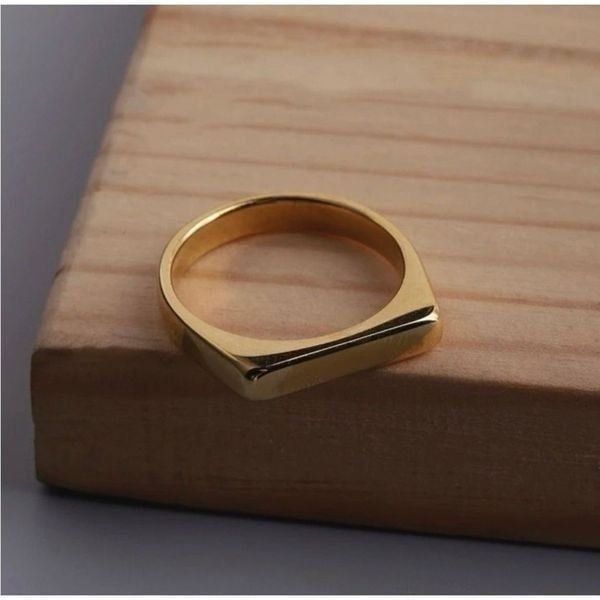 Gold Plated Stainless Steel Bar Ring