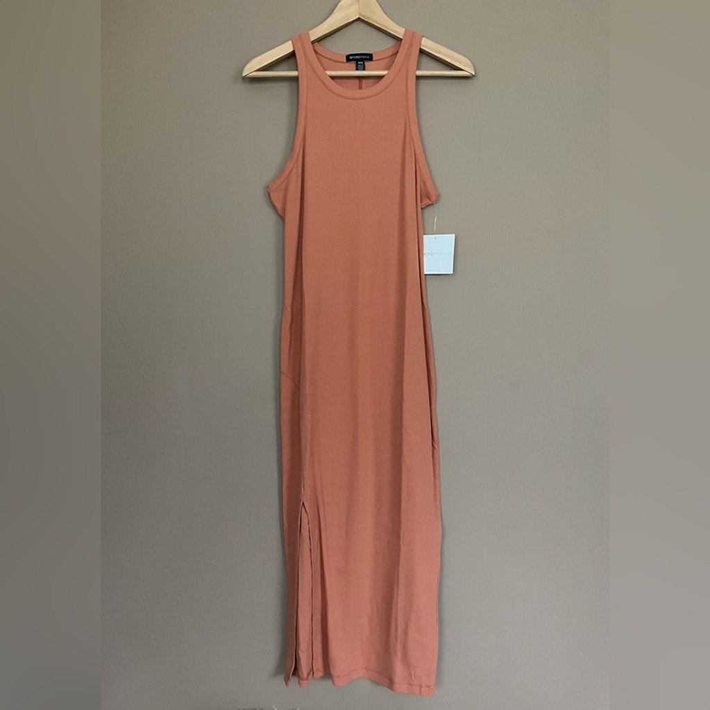 {Beyond Yoga} Ease Into It Ribbed Midi Tank Dress - Womens Medium - NWT