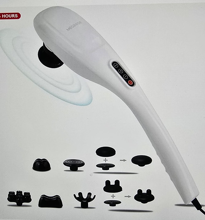 MEGAWISE HANDHELD BACK MASSAGER, DEEP TISSUE PERCUSSION RELIEF