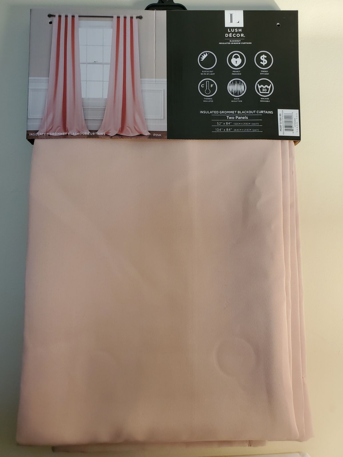 Pink Insulated blackout curtains Lush De