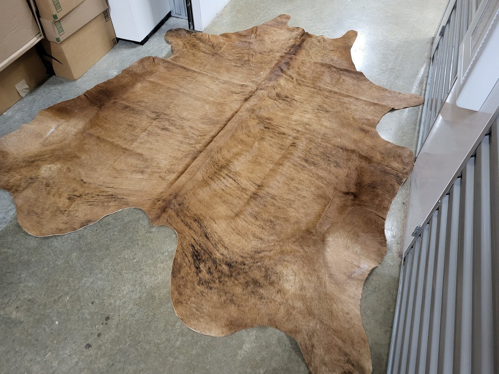 Bundle of 2 Leather Rug Cowhide # 735 & #646, Brindle Dark Rustic New Cowhide