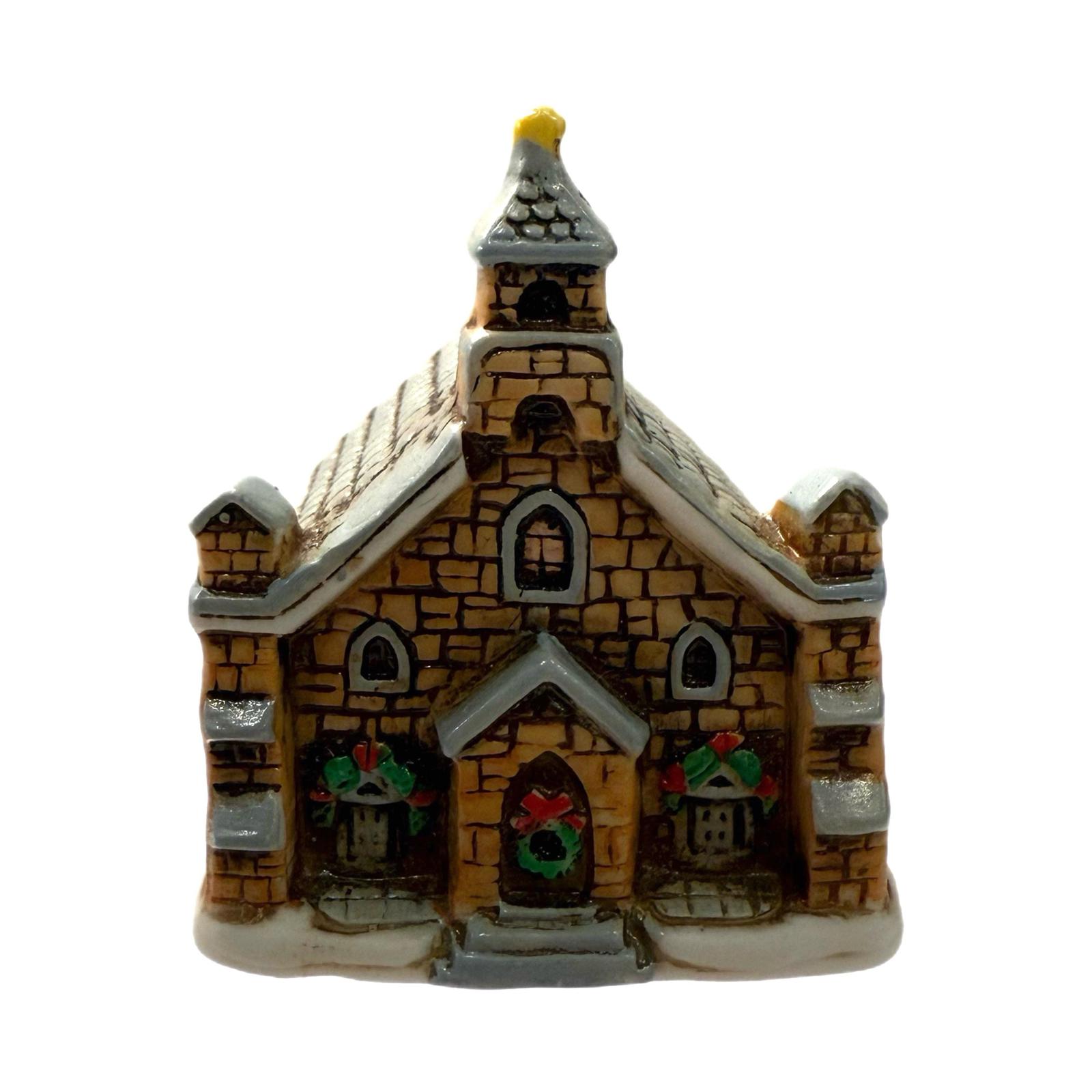 1986 Lefton Colonial Village Victorian Old Stone Ornament - Christmas