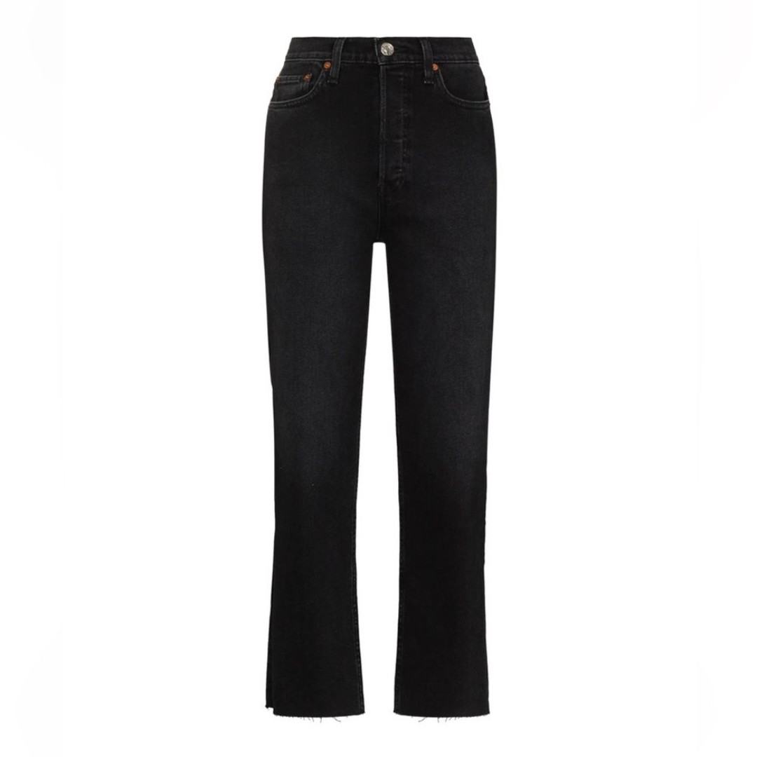 RE/DONE 70s Stone Pipe straight-leg jeans in black NWT