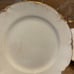 Set of 18 carat gold Homer Laughlin plates + 3 espresso cups/1 stein