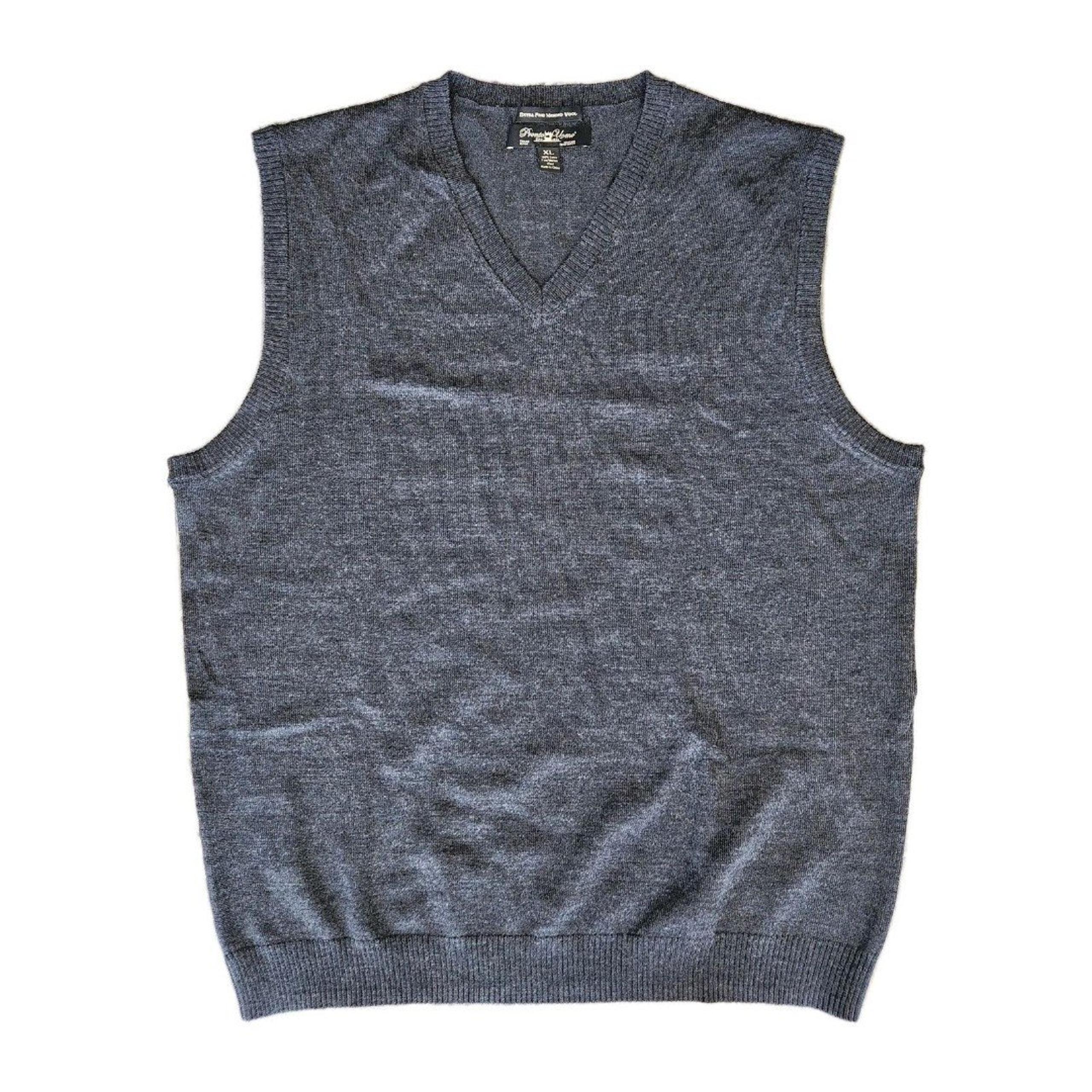 Pronto Uomo Vest Mens XL Sweater Pullover 100% Merino Wool Career Wear Formal