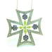 Maltese Cross Peridot Necklace Sterling Silver Lt Amethyst Stamped 925 BeadRage