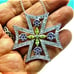 Maltese Cross Peridot Necklace Sterling Silver Lt Amethyst Stamped 925 BeadRage