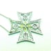 Maltese Cross Peridot Necklace Sterling Silver Lt Amethyst Stamped 925 BeadRage