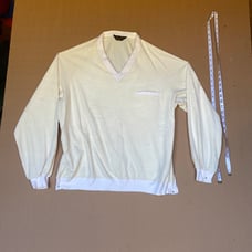 Vintage Lee Reversed Sweatshirt Cream White V-Neck Pullover 80s Mens XL 0070