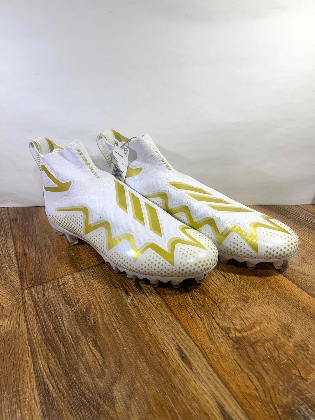 Adidas Freak Ultra 22 White Gold Metallic Football Cleats GX7979 Mens 14 New