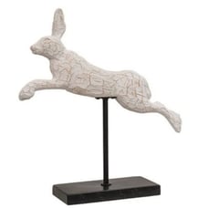 2 Jumping/Leaping Bunny On Metal Pedestal~ High Quality **** SET OF TWO***