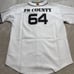Vtg FB County Baseball Jersey 64 Mens 2XL OG White NEW