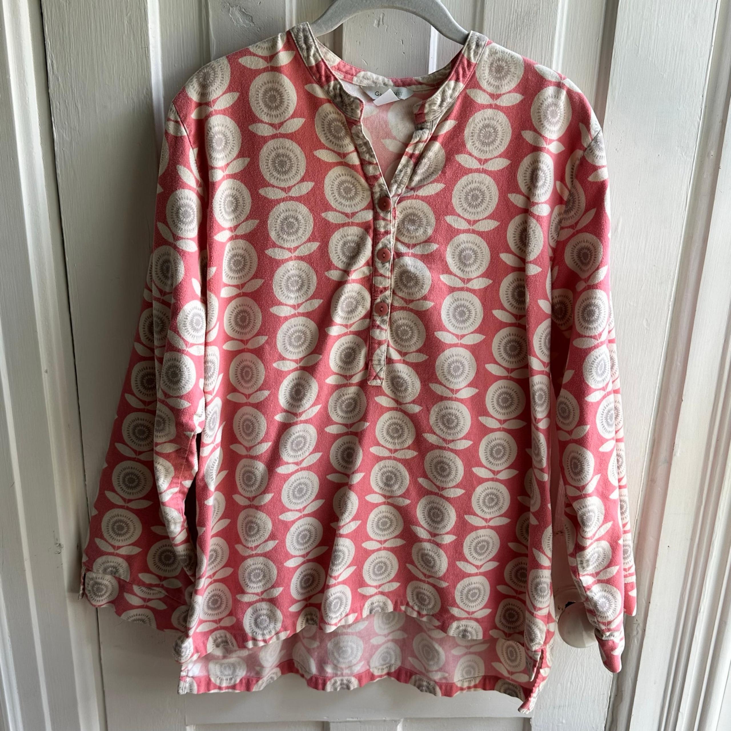 Garnet Hill Floral Print Flannel Tunic Top