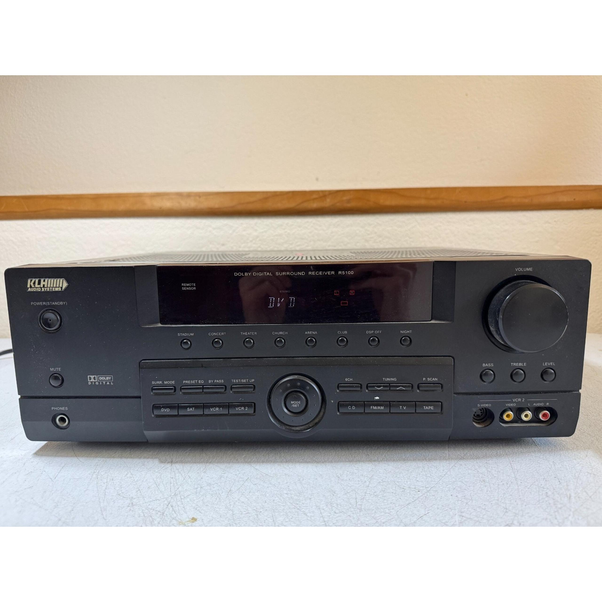 KLH R5100 Receiver HiFi Stereo Vintage 5.1 Channel Home Theater Radio Audio AVR