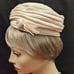 Turban Hat w/ Ribbon Rose, Charmette NY VINTAGE Great Gatsby Cream 20s 30s 50s