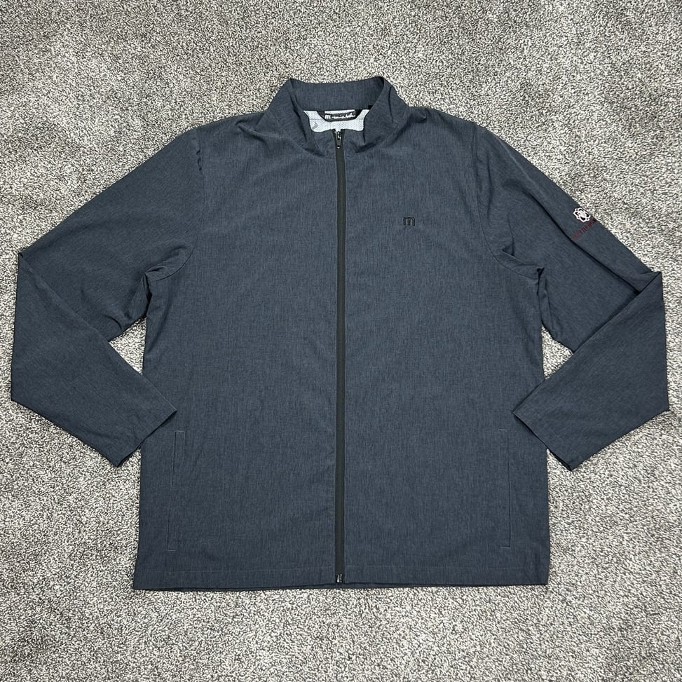 Travis Mathew Lightweight Performance Jacket Full Zip Gray Mens XL Embroidered