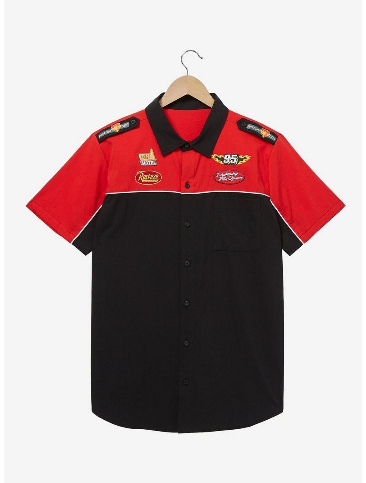 Disney Pixar Cars Lightning McQueen Mechanic Woven Button-Up size SM