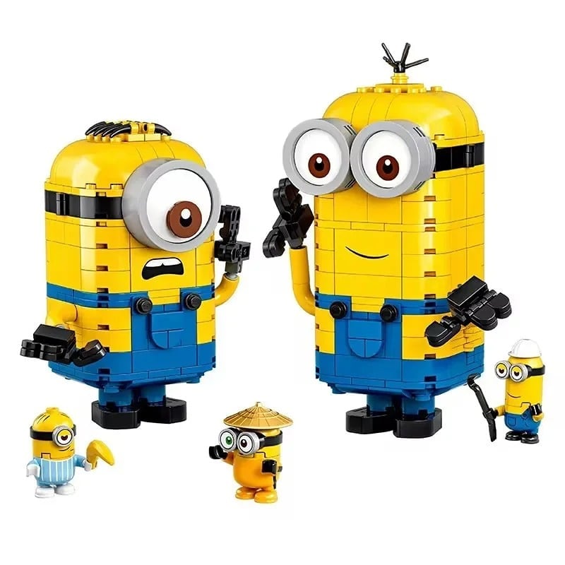 Despicable Me Minions Series Building Anime Figure Mini Cute Collectible Model