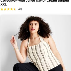 Jenee Naylor striped tie neck halter