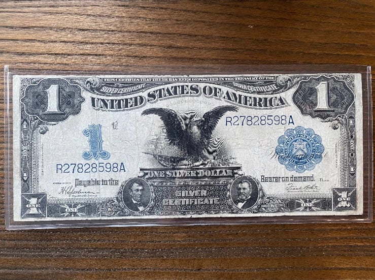 1899 Black Eagle - 1.00 dollar bill - Silver Eagle -Antique Silver Seal Note
