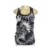 Fabletics S Black Abstract Leaf Print Scoop Neckline Racerback Pocket Tank Top