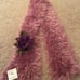 Handknit Rose Silk Scarf and Flower Accent Set