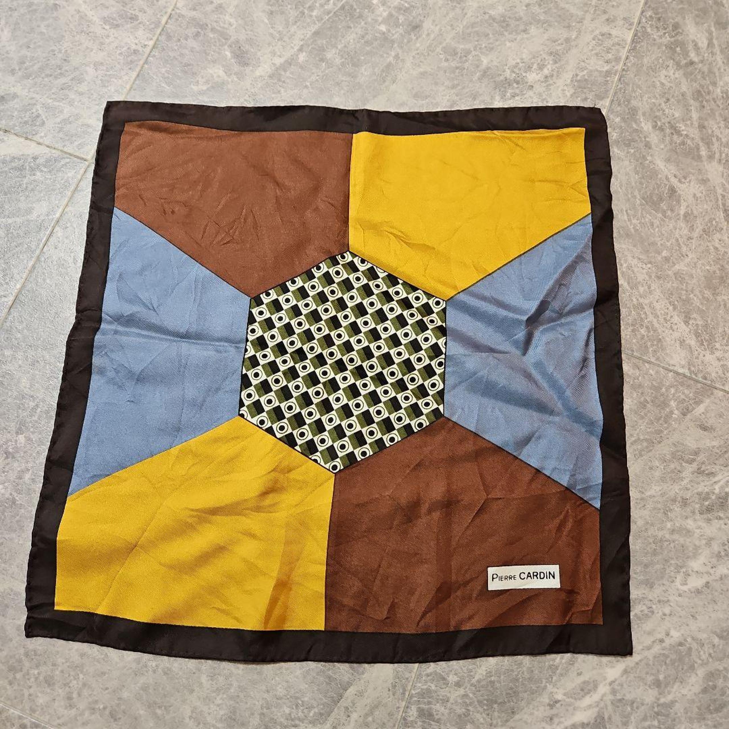 Pierre Cardin Geometric Pattern Silk Petite Scarf