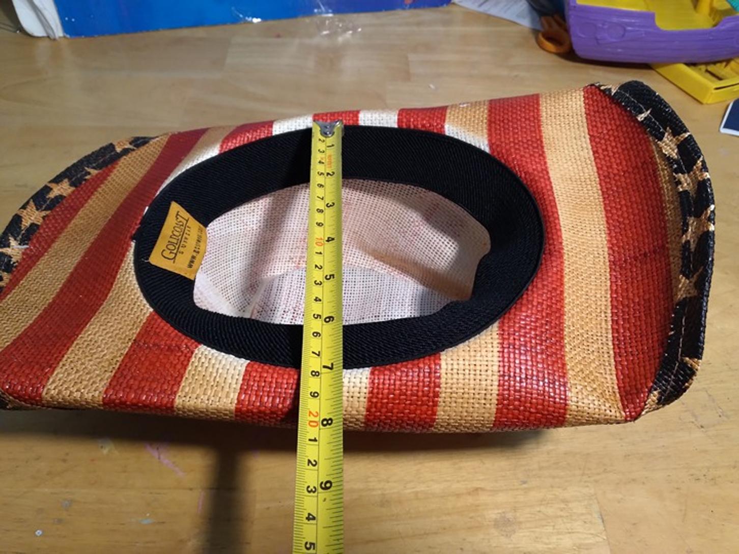 Goldcoast Sunwear Cowboy Hat Rustic American flag Design OS Very Good Condition