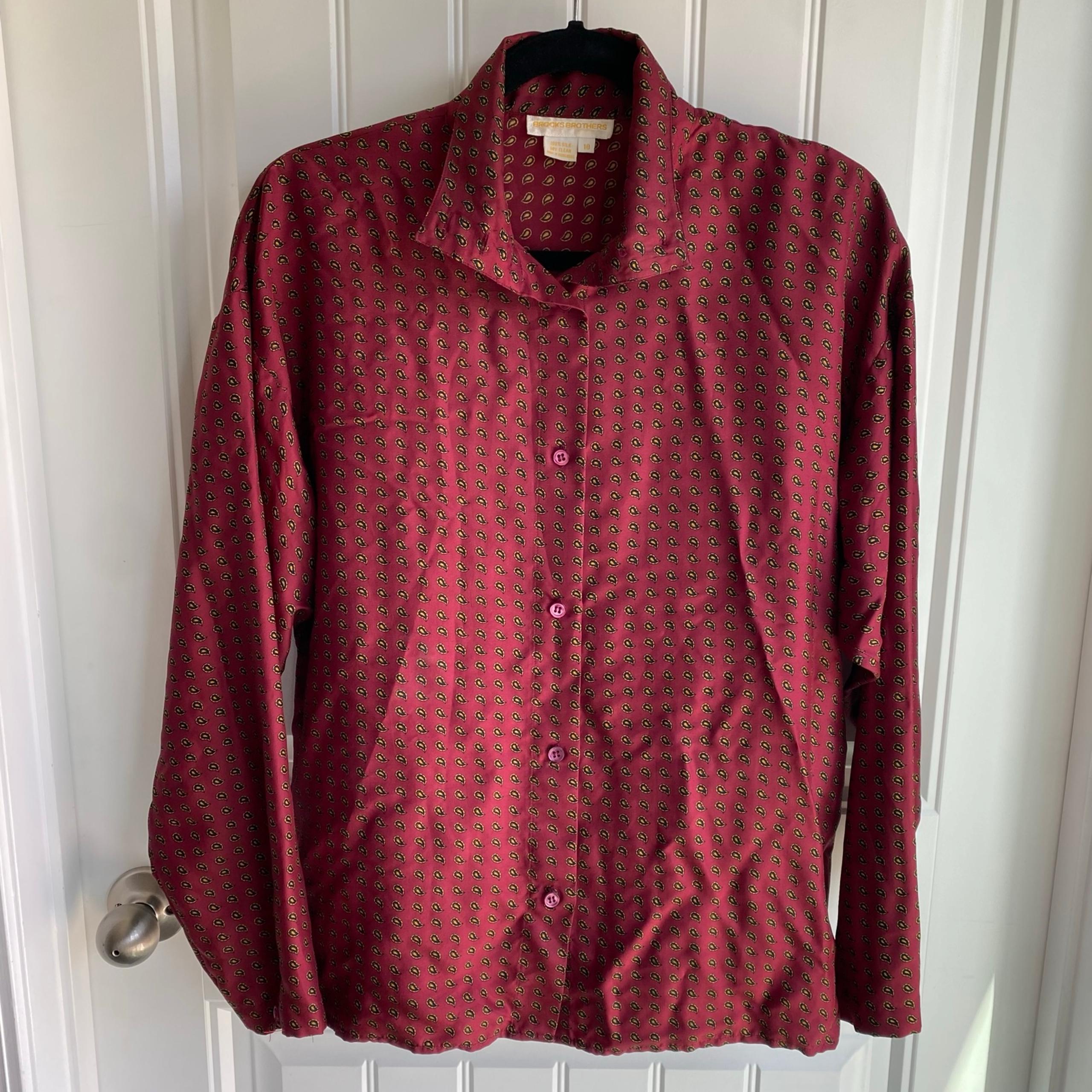 Brooks Brothers Silk Button Down Long Sleeve Shirt