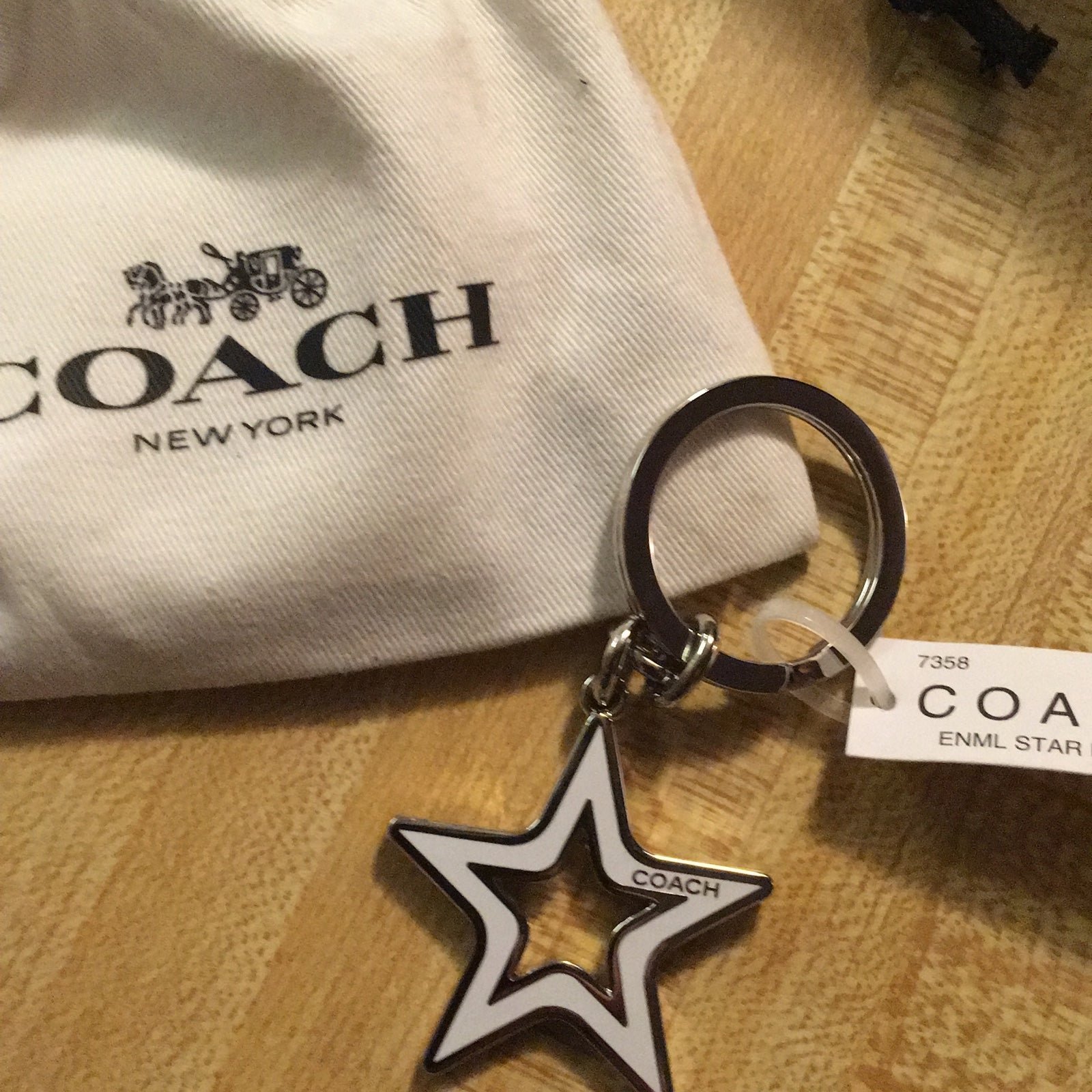 NWT Coach White Star Purse Charm Key Fob‼️FINAL MD‼️