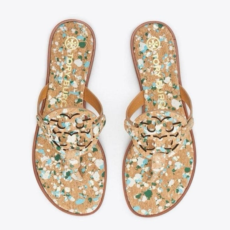 New Tory Burch Blue Confetti Cork 8.5