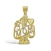Mom #1 Mother Pendant 10k Yellow Gold Charm 1.4
