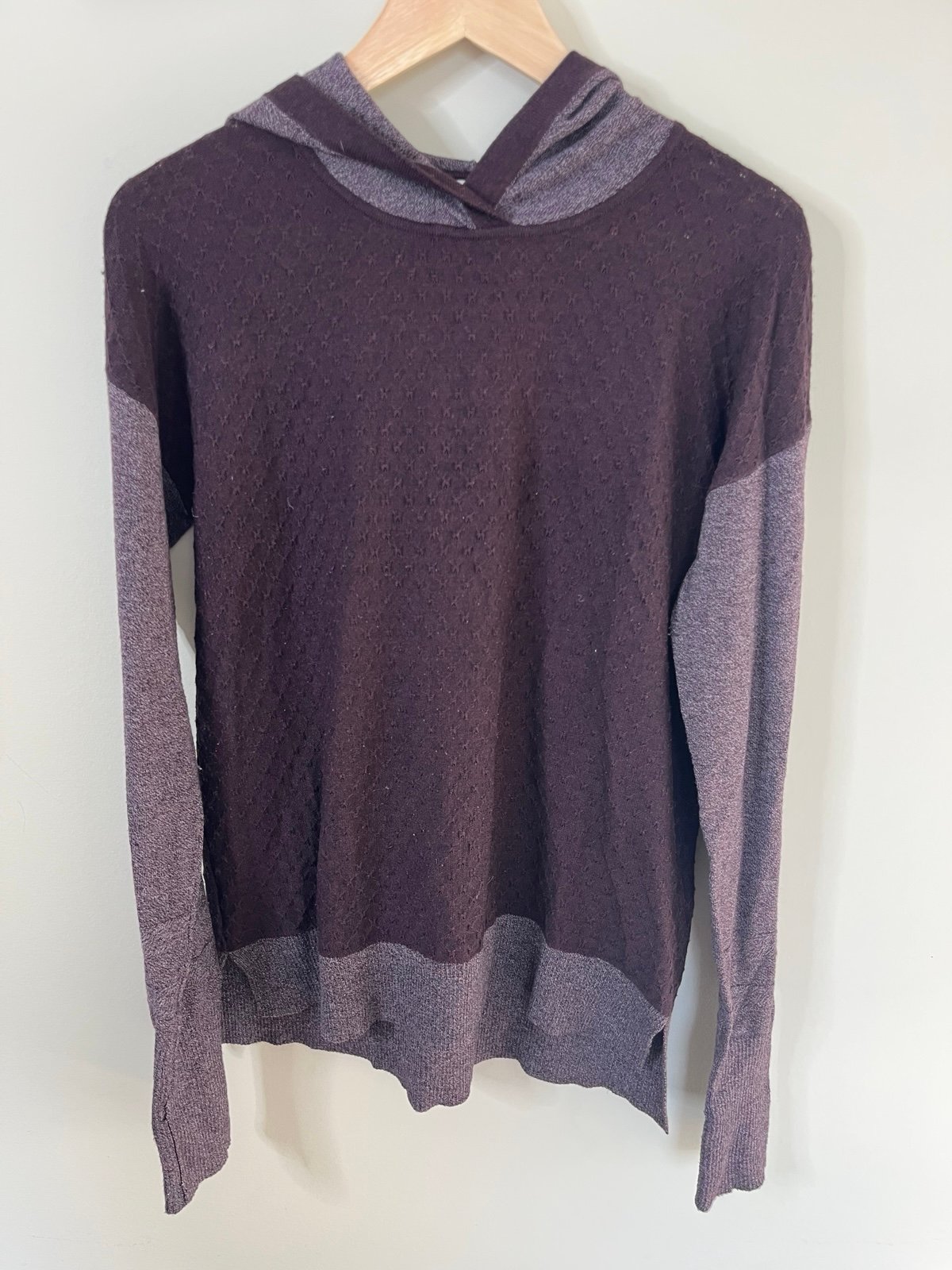 Smartwool Shadow Pine Pullover Hooded Top Size Medium Purple