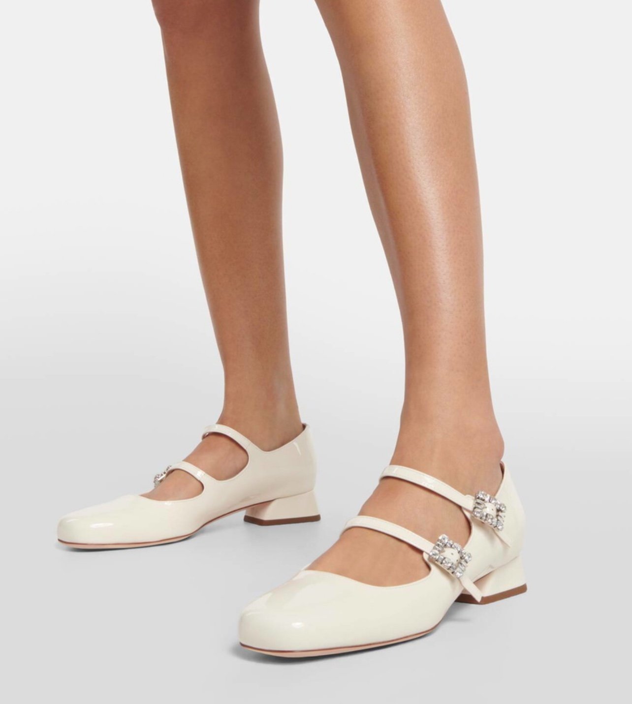 【送料 関税込】ROGER VIVIER Tres Vivier Babies flats Roger Vivier Très Vivier Strass Buckle Babies ballet flats